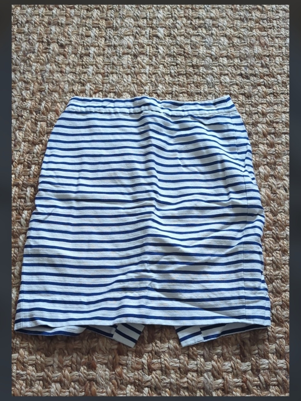 J.Crew Navy Striped Textured Pencil Skirt Size 2